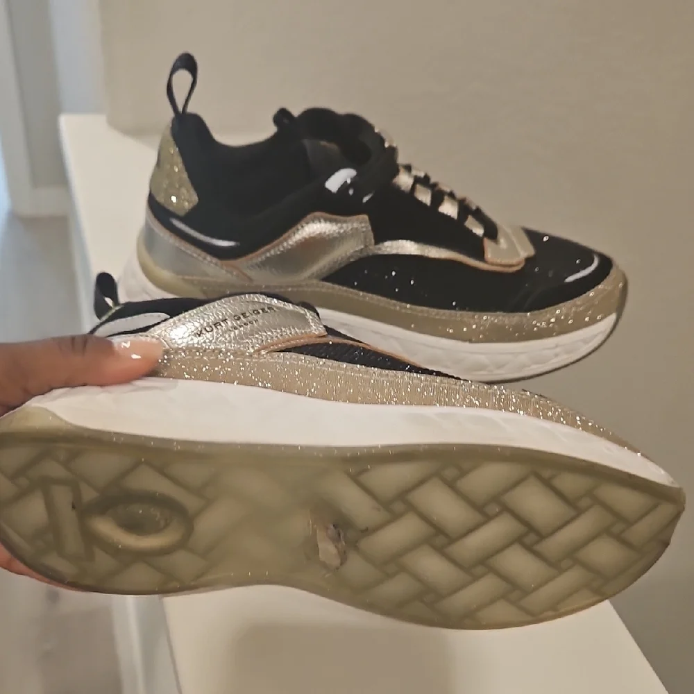 Kurt Geiger Black and Gold Sneakers - Picture 7 of 8